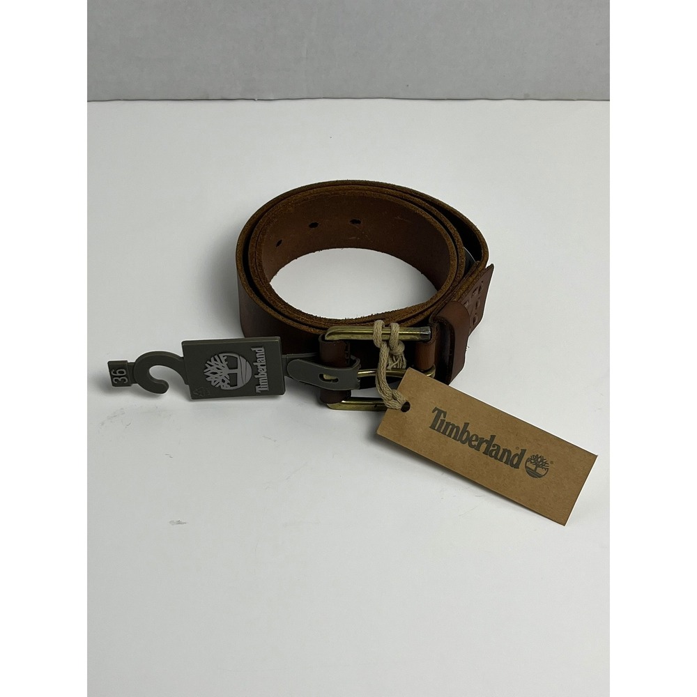 Timberland Mens Genuine Leather Belt Size 36 Brown Classic Casual Workwear